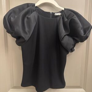 Alice + Olivia Olivia Civi Bubble Sleeve Black Top XS
